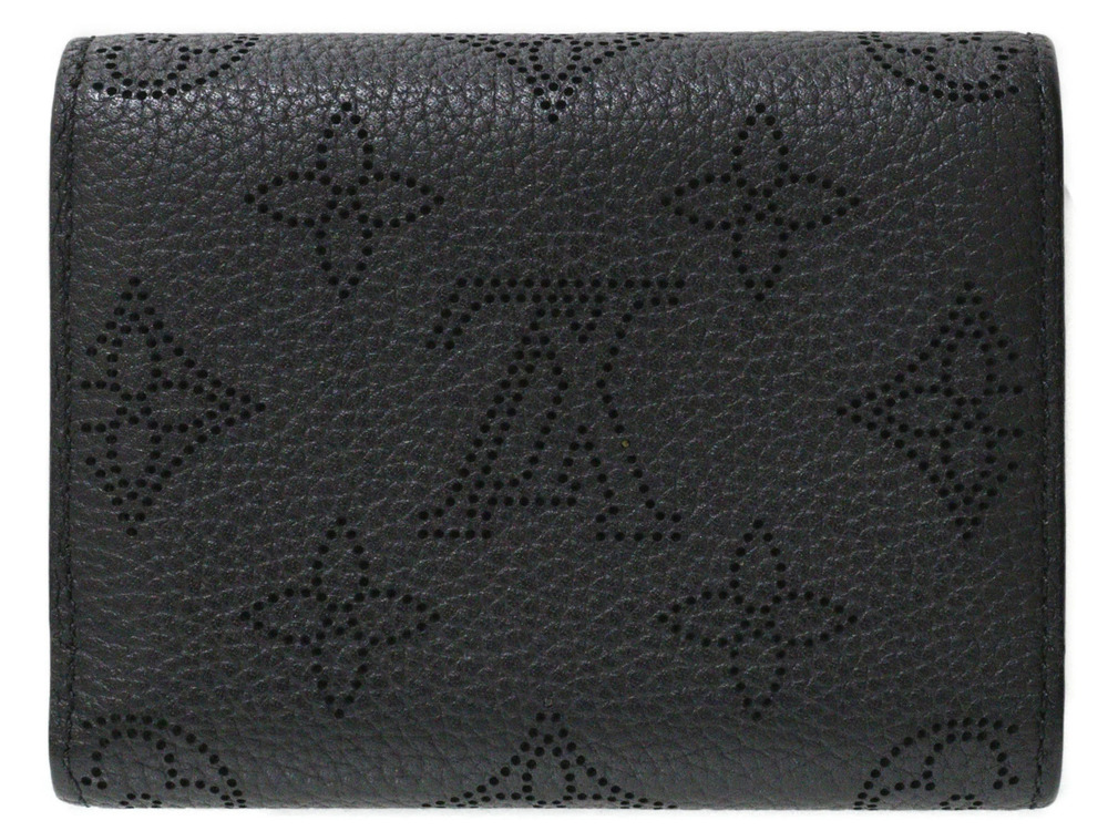 Louis Vuitton Black Tri Noir fold Wallet Portefeuille Compact Iris Mahina